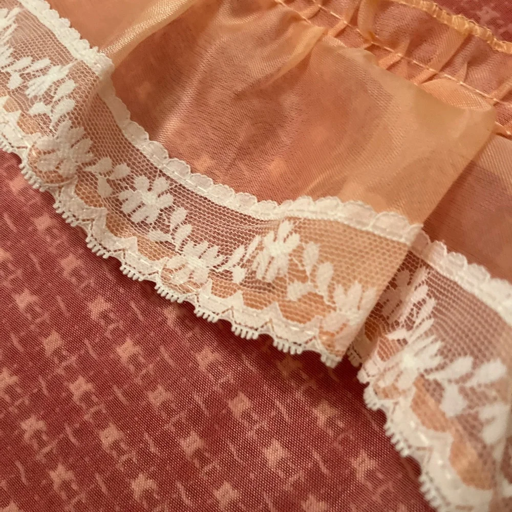 Vintage Sears peachy Voile Shower Curtain/ Firm Price
